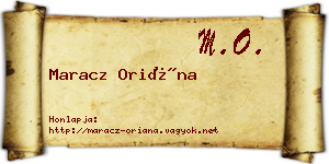 Maracz Oriána névjegykártya